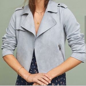 Anthropologie blue expressway moto jacket